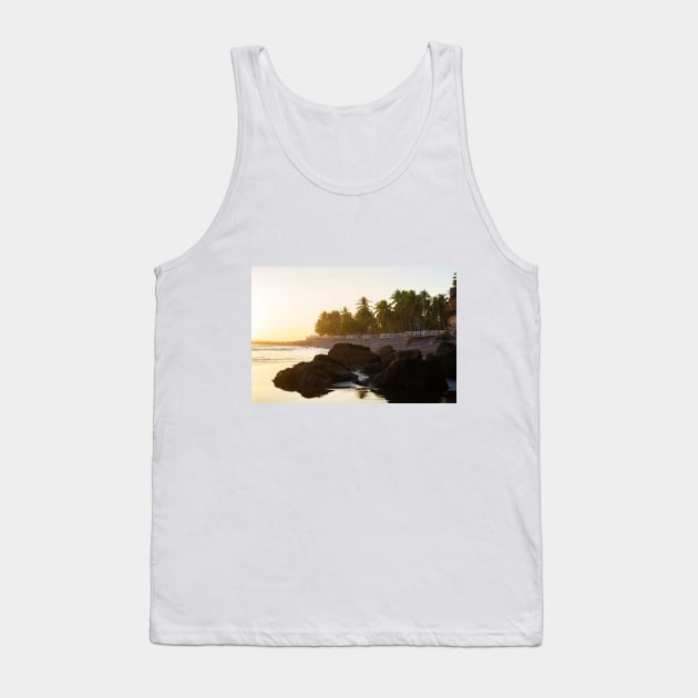 rocky beach and cliff with palm trees Tank Top by renee1ty